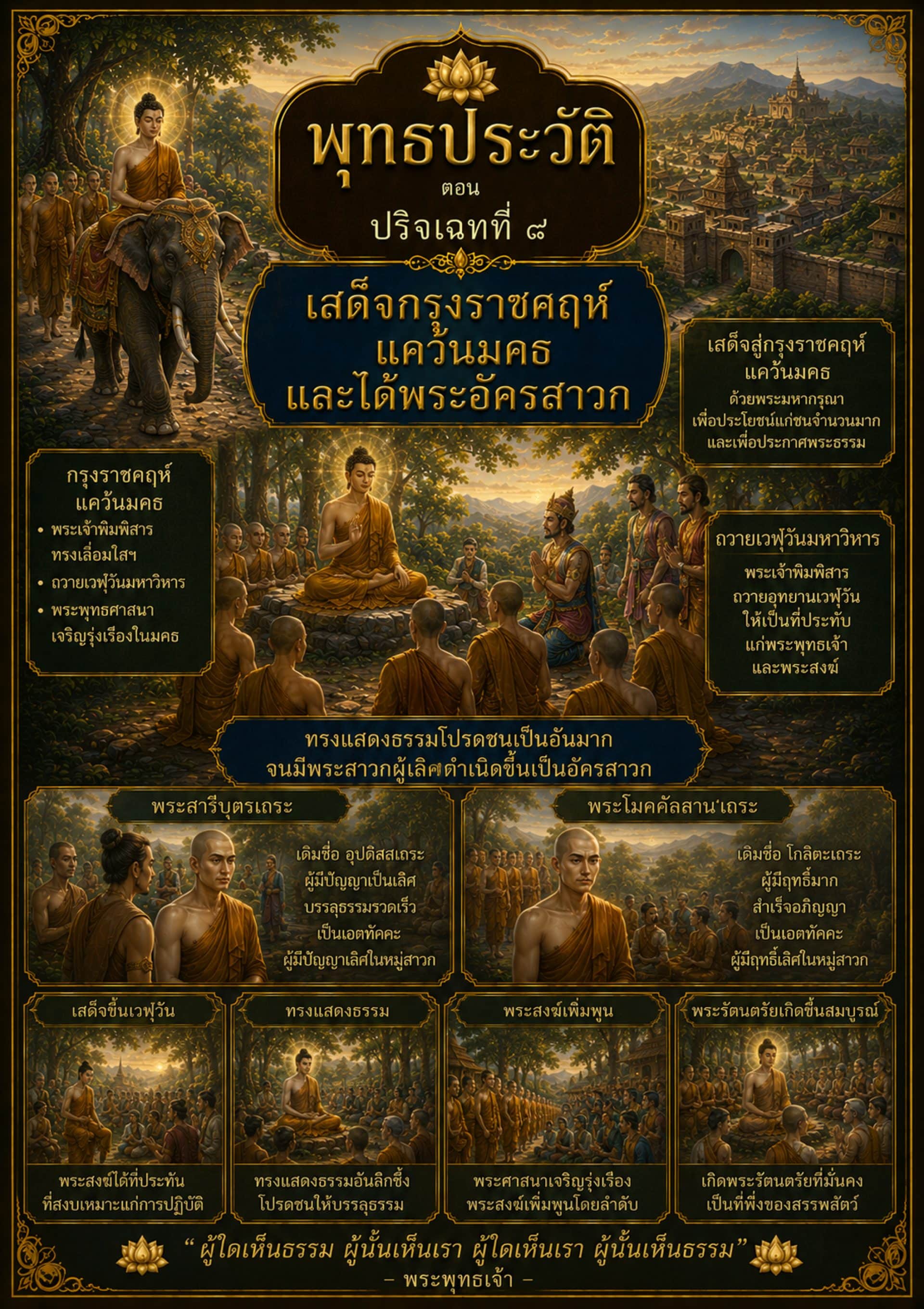 ปริจเฉทที่ 8 : เสด็จกรุงราชคฤห์ แคว้นมคธ และได้พระอัครสาวก
