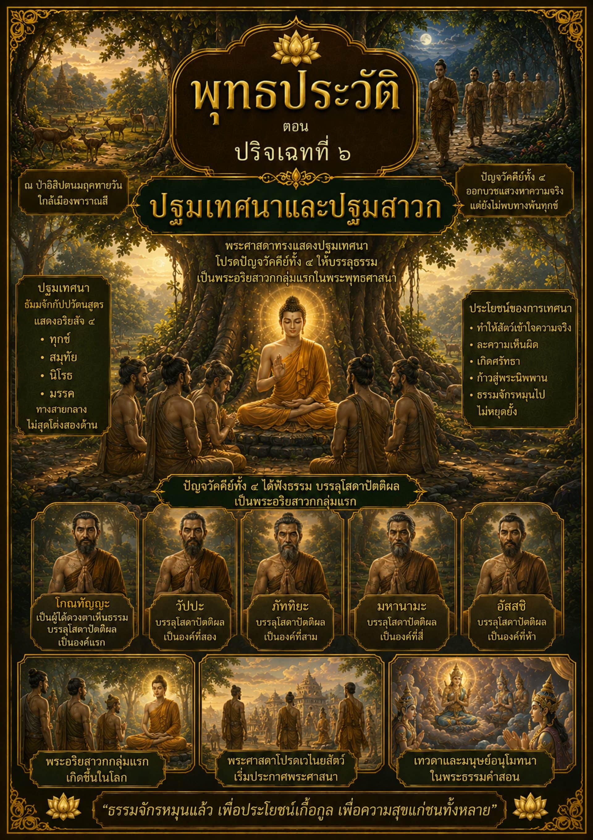 ปริจเฉทที่ 6 : ปฐมเทศนา และปฐมสาวก