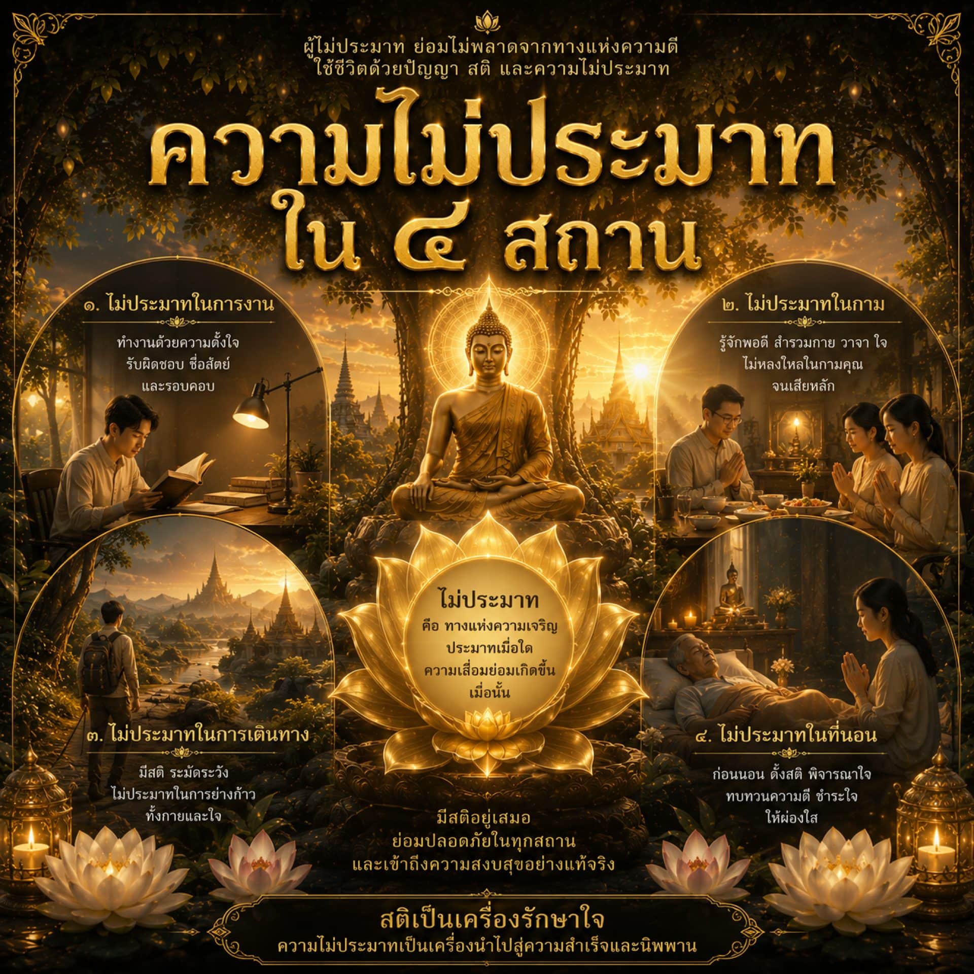 ความไม่ประมาทใน ๔ สถาน