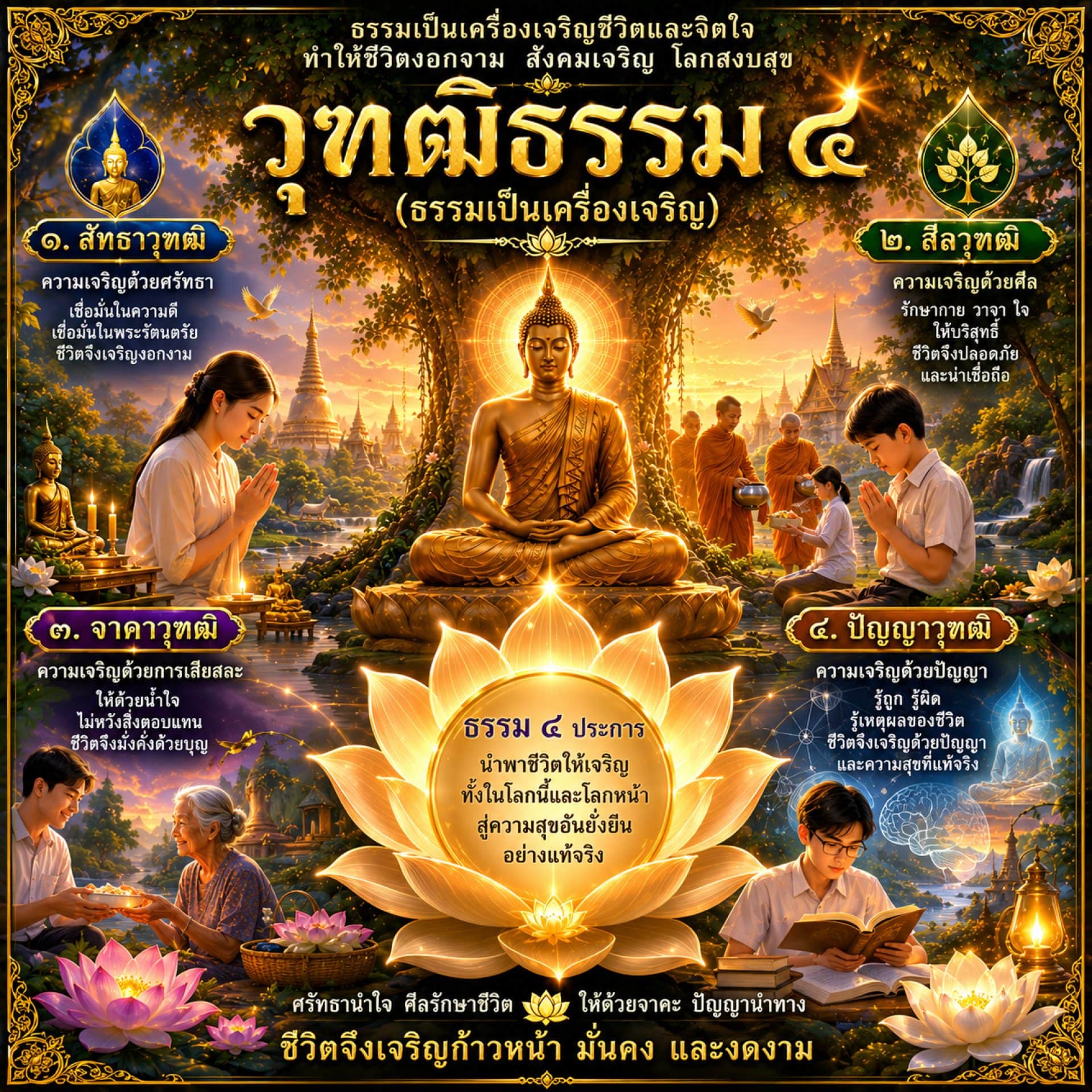 วุฑฒิธรรม ๔ (ธรรมเป็นเครื่องเจริญ)